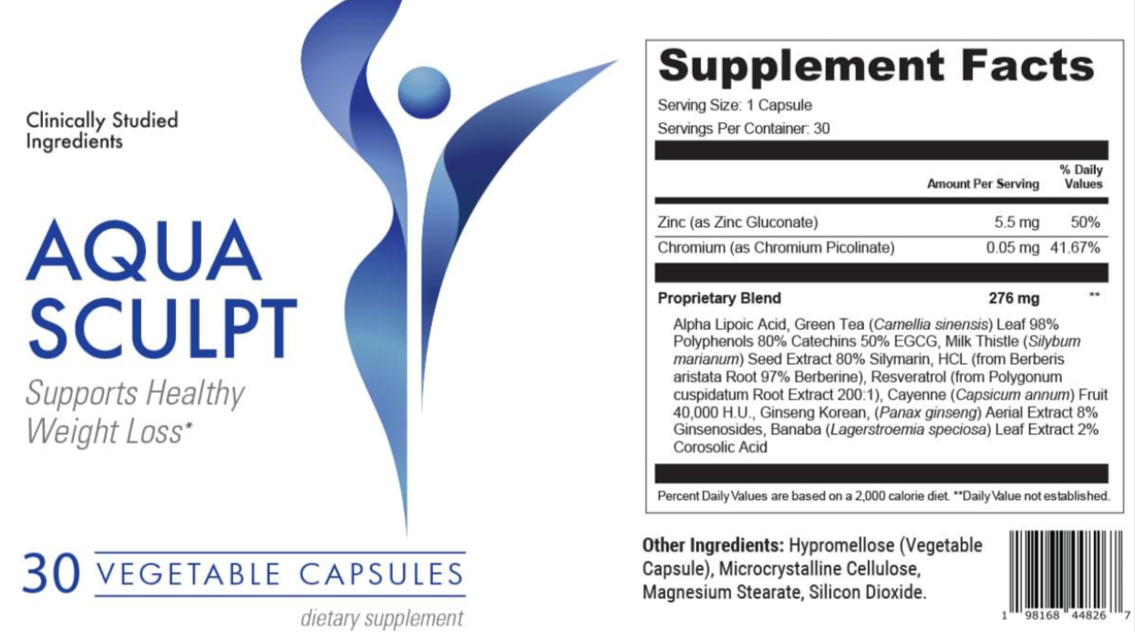 Aqua Sulpt Supplement Facts