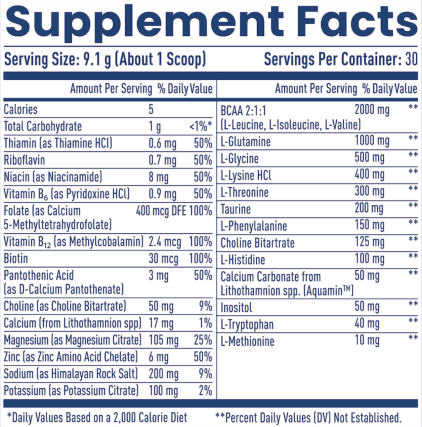 Native Hydrate Supplement Facts